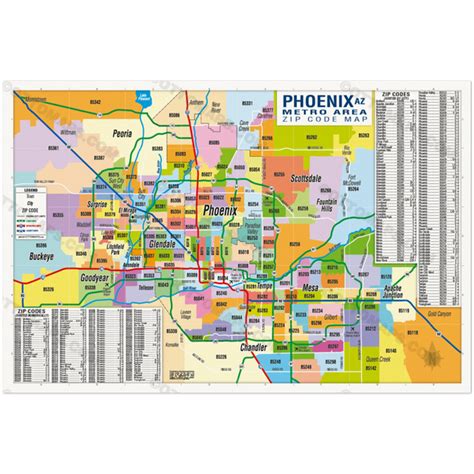 Phoenix Metro Area Zip Code Map Cities Colorized Otto Maps Images