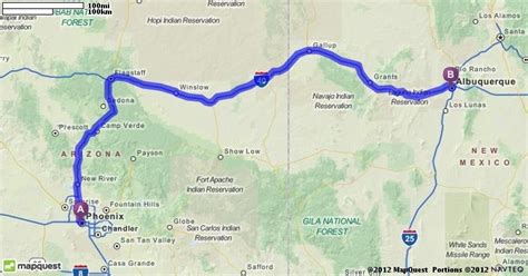 The journey from Phoenix-Tempe to Albuquerque can take