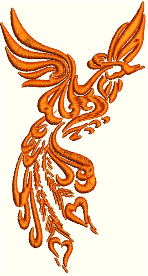 Phoenix embroidery design