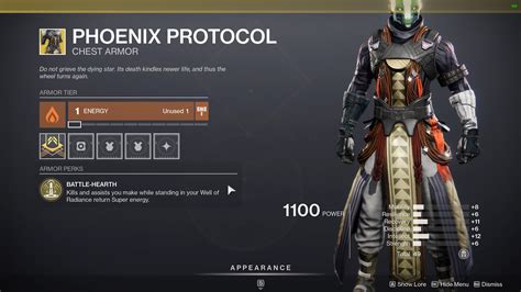 Phoenix protocol destiny 2. Destiny 2; My God, Phoenix Protocol is the greatest Exotic armor piece in Destiny.-Bungle-4 years ago #1. I just got this yesterday and took it into EP today. There wasn't a second that went by that I didn't have my Well up. The whole team was standing with me tanking what would have been instant death damage. 