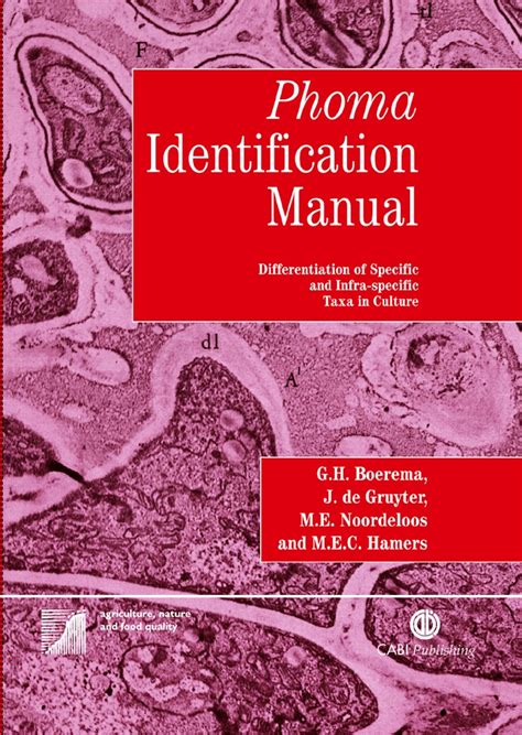 Phoma identification manual differentiation of specific and infra specific taxa in culture. - The creators manual for your body by jamie fettig.