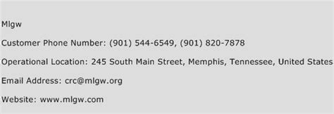 Phone number for mlgw. 1665 Whitten Rd. Memphis, TN 38134 7:00 a.m. - 3:30 p.m. Monday - Friday Residential Engineering: (901) 729-8675 Fax number: (901) 729-8674 E-Mail: mlgwreseng@mlgw.org 