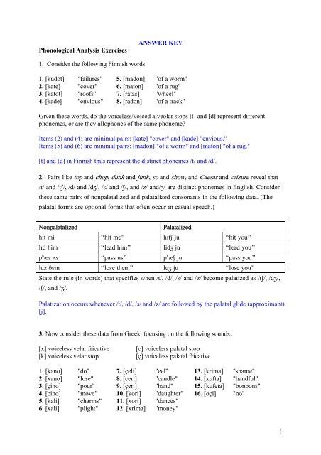 Phonological data analysis exercises with answers.  Blending and segmenti...