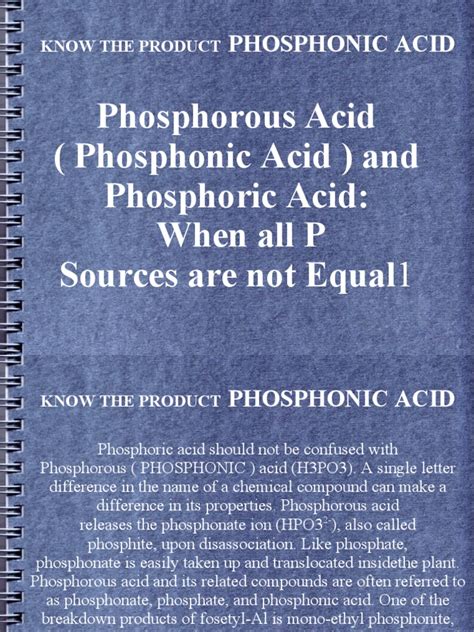 Phosphoric Acid Vs Phosphonic Acid PDF Phosphorus