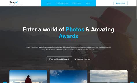 Photo Free Website Template Using Bootstrap For Photographer