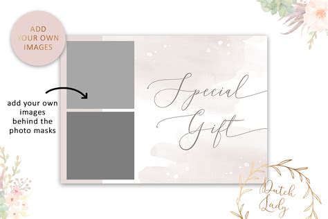 Photo Gift Card Template for Adobe Layered PSD Template