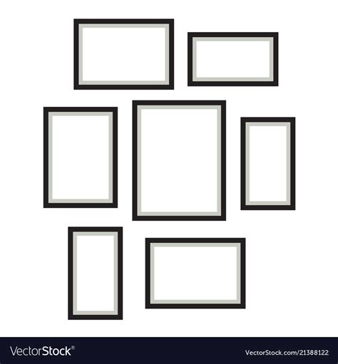 Photo frame template set hanging on wall Vector Image