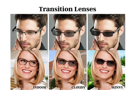 Photochromic vs transitions. Photochromic lenses are spectacle lenses that are clear (or nearly clear) indoors and darken automatically when exposed to sunlight. Other terms sometimes used for photochromic lenses include "light-adaptive lenses" and "variable tint lenses." The most popular brand of photochromic lenses sold in the UK are Transitions lenses. 