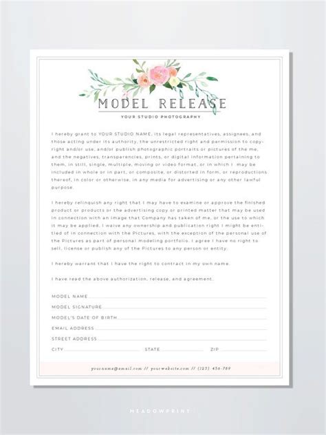 Photography Model Release Template GRAY PSD Format for Easy Editing 8
