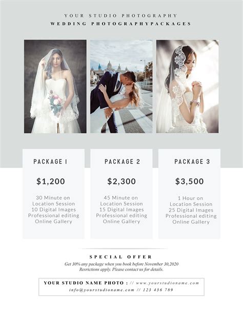 Photography Packages Template