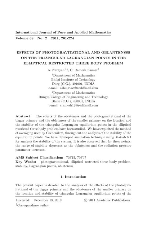 Photogravitational Elliptical Restricted Three Body Problem