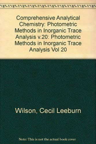 Read Online Photometric Methods In Inorganic Trace Analysis By Endre Upor