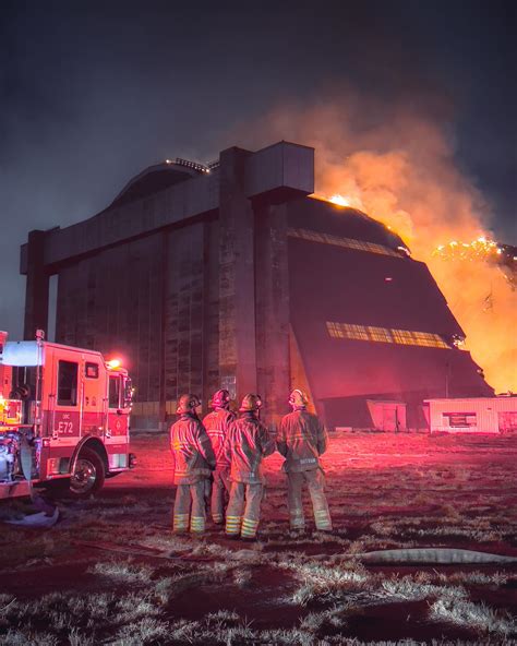 Photos: Firefighters battle massive blaze at historic Tustin air base hangar