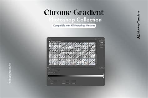 Photoshop chrome gradient.  Chrome Gradients Free Brushes licensed under cre...