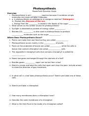 Photosynthesis ppt question guide and answers. - History alive the medieval world and beyond study guide chapter 25.