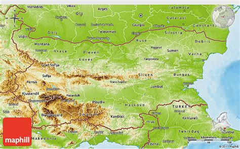 Physical 3D Map of Bulgaria - Maphill