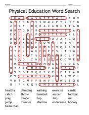 Physical Education 7 Word Search Archery Answers