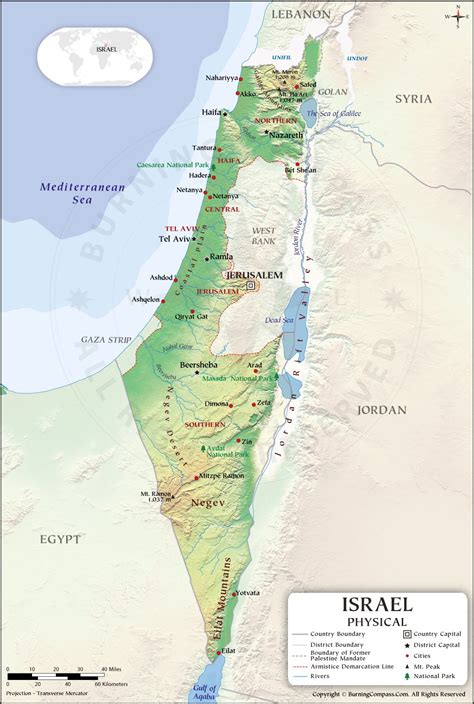 Physical Map of Israel - Maphill