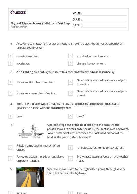 Physical Science Motion And Forces Test