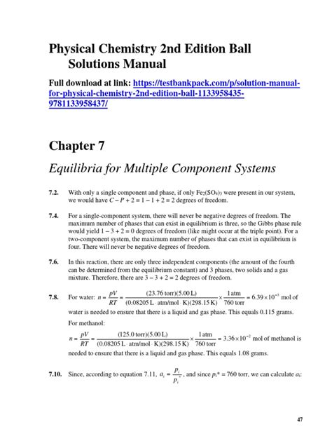 Physical Solutions Chemistry Manual Approach Download