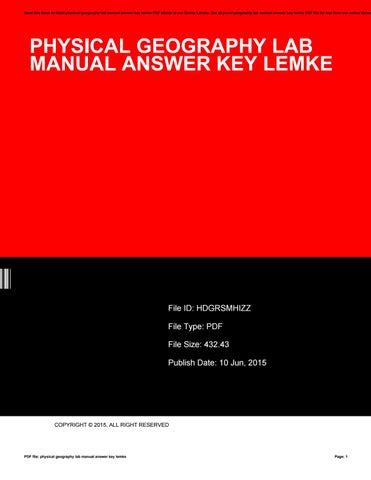Physical geography lab manual answer key lemke. - El consumo en la sociedad española..
