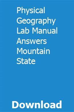 Physical geography lab manual answers mountain state. - Eureka forbes trendy wet dry vacuum cleaner manual.