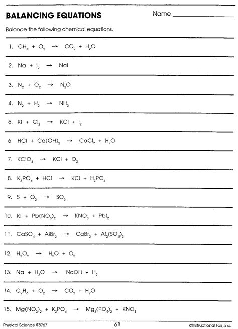 Physical science if8767 answer key balancing equations. - Oracle fixed assets student guide r12.