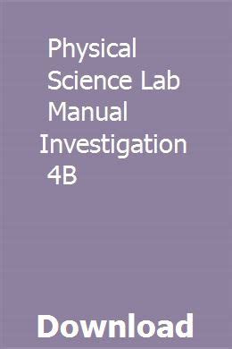 Physical science lab manual investigation 4b. - Manuale dell'utente per la conservazione degli utensili electrolux.