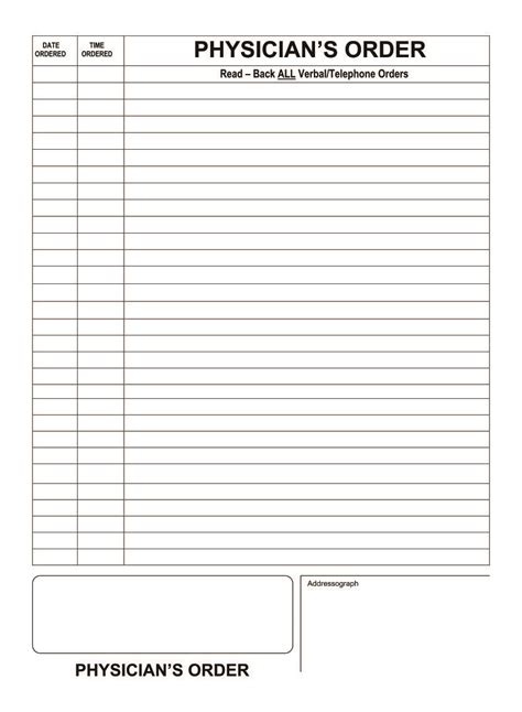 Physician Order Form