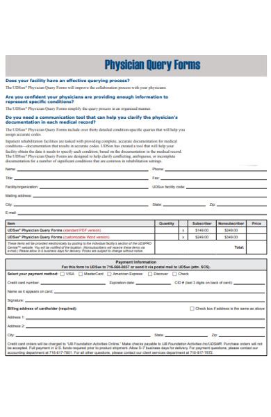 Physician Query Form Sample Forms Query, Billing and coding, Form