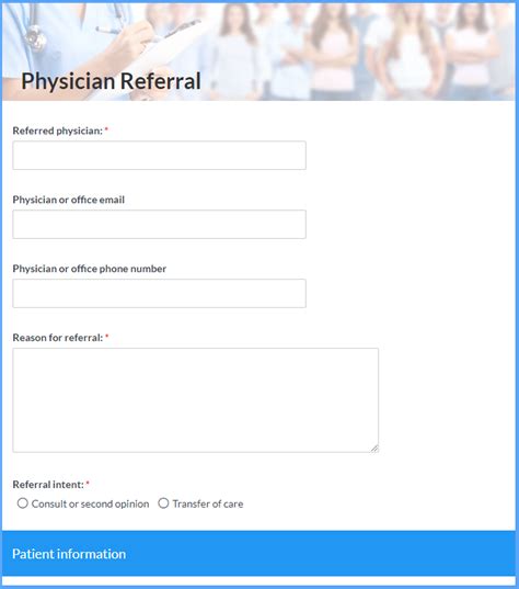 Physician Referral Form Template Formsite