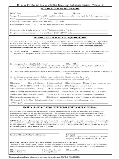 Physicians Certification Statement