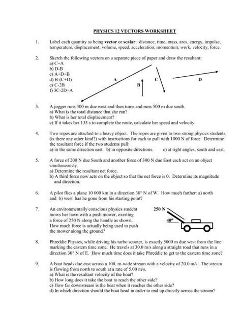 Physics 12 vectors worksheet answers.  g t 22.  Label each quantity as ...