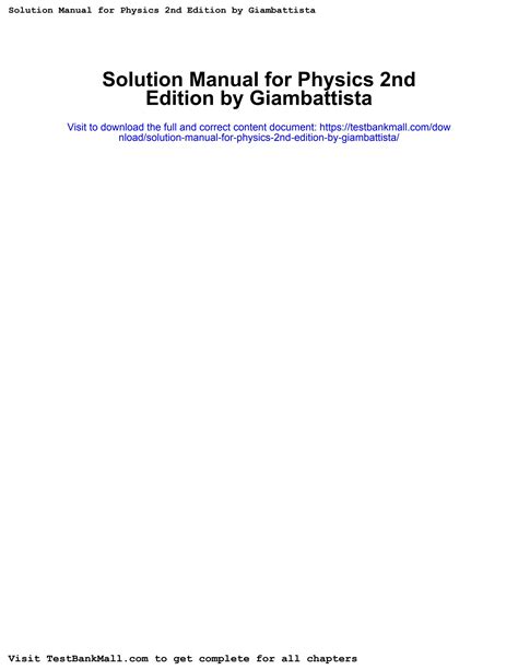 Physics 2nd edition giambattista solutions manual. - Instruction manual for whirlpool 6th sense fridge freezer.