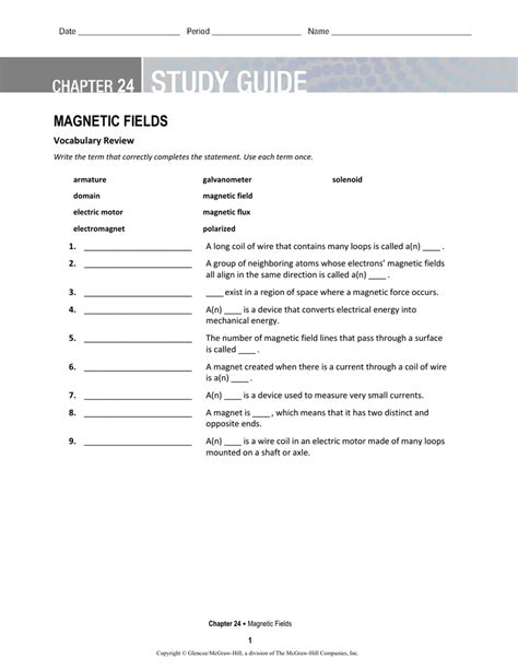 Physics ch 24 study guide answers magnetic. - Oracle 11g rac workshop study guide.
