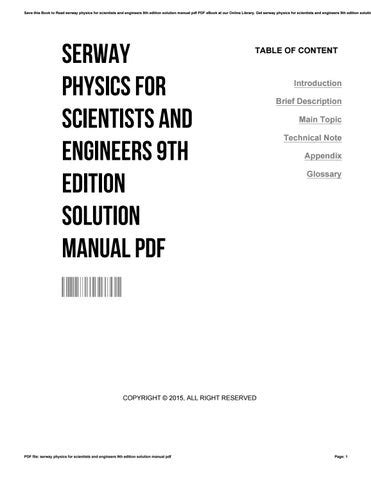 Physics for scientists and engineers 9th edition solution manual. - Escola inclusiva e apoios educativos -(euro 3.74).