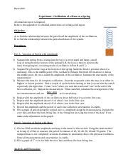 Physics formal lab report The Oscillation Band