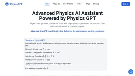 Physics solver gpt.  Welcome to the world of physics problem solving! How can I assist you ...