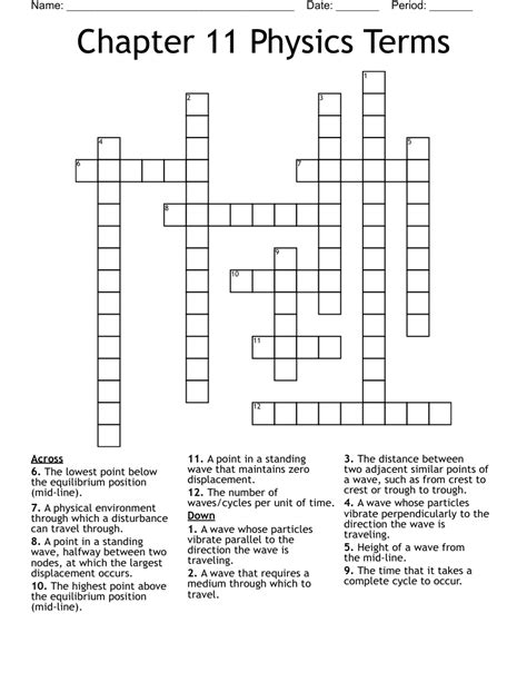 Physics unit crossword. Things To Know About Physics unit crossword. 
