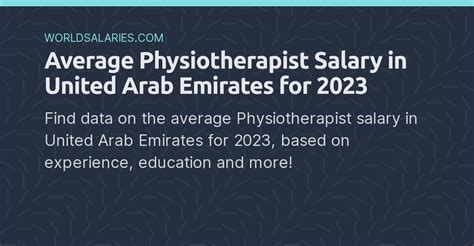 Physiotherapist Salary Dubai, United Arab Emirates - SalaryExpert