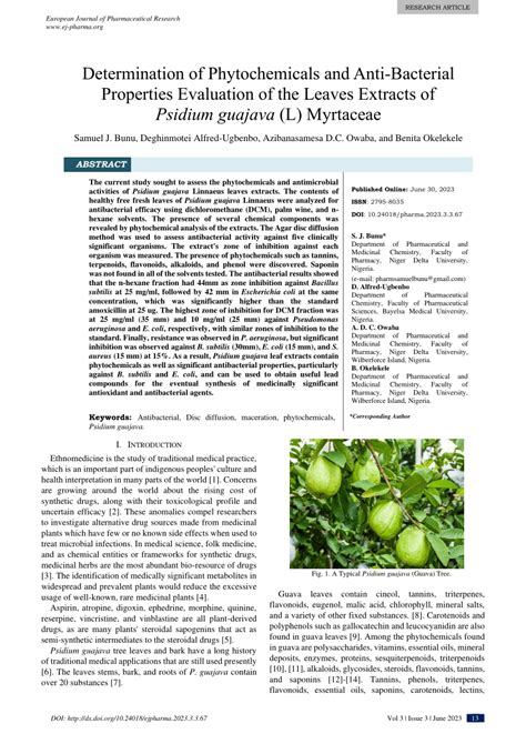 Phytochemical and antibacterial studies of leaves of