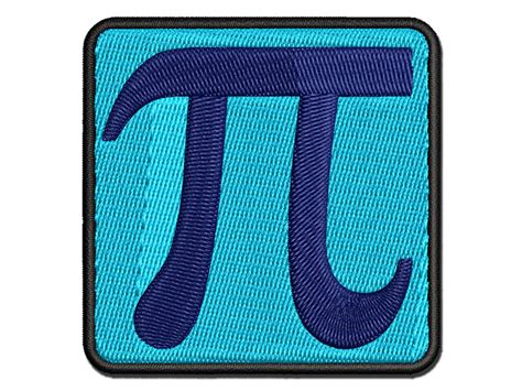 Pi Symbol Applique MultiColor Embroidered Hook & Loop Patch 3 Inch