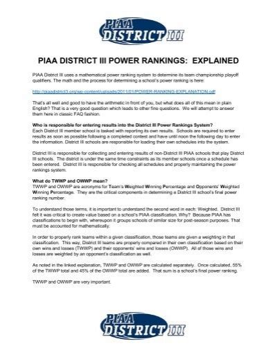 PIAA District Football Power Rankings through October 8th, 2023 - PIAA District Football Power Rankings through October 8th, 2023 Written by: David Mika on Sunday, October 8th, 2023. Follow David Mika on Twitter. (Thanks to the PIAA websites) District 1 Ratings District 2 Ratings District 3 Ratings District 4 Ratings District 11 Ratings. 