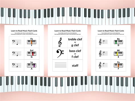 Piano Flash Cards Printable