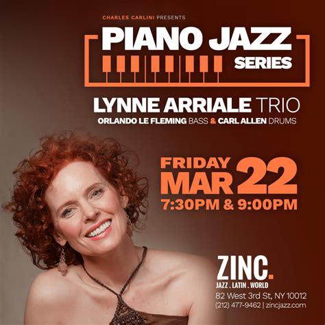 Piano Jazz Series: Lynne Arriale Trio ZINC