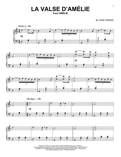 Piano Sheet Valse D Amelie