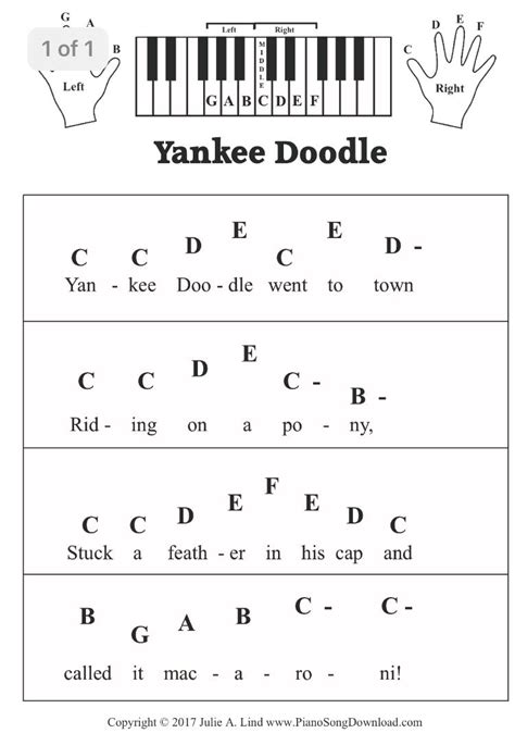 Piano Song Notes with Letters