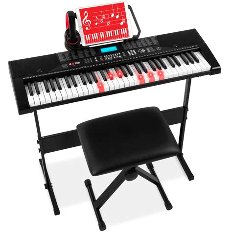 Piano keyboard tablet. A digital piano includes pedals and a base, while a digital keyboard contains the keyboard only. Electric keyboards tend to be compact and portable, and a better choice for a smaller space. In order to get the full benefit of an electric keyboard, you may need a keyboard stand or other keyboard accessories. 