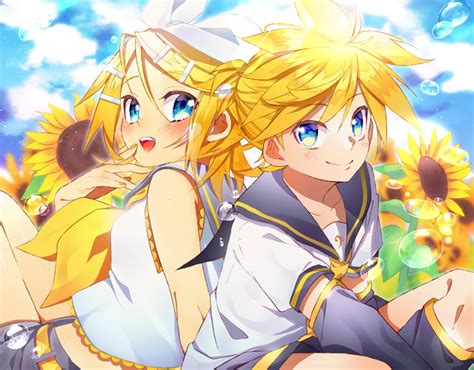 Piapro ピアプロ 鈴鹿蓬さんのリンレン こちらを見る2人がクロスしている構図が ｲｲ ポップ キュートな イラストですね T Co Dobftq7wfn Piapro 鏡音リン 鏡音レン