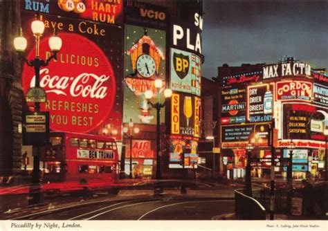 Piccadilly by Night, London Coca-cola, Skol, Booth